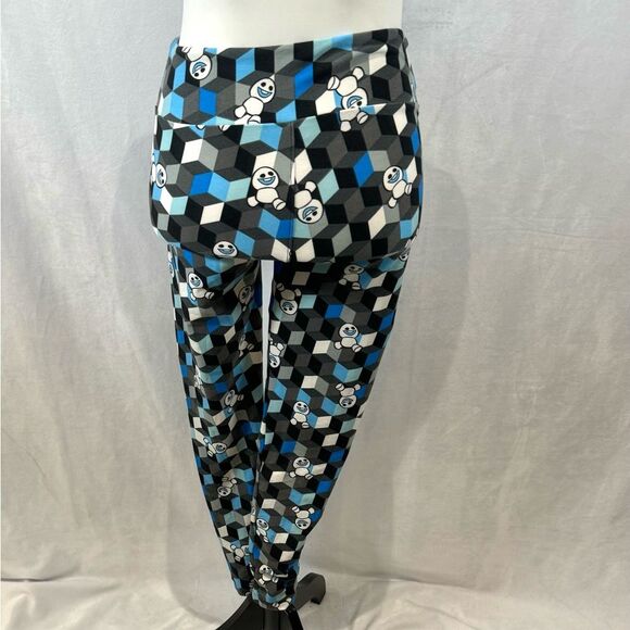 Lularoe Disney Frozen snowman geometric print leggings - Picture 4 of 8